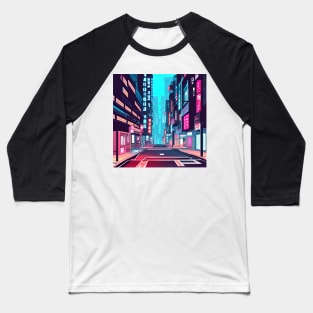 Cyberpunk Street View Baseball T-Shirt